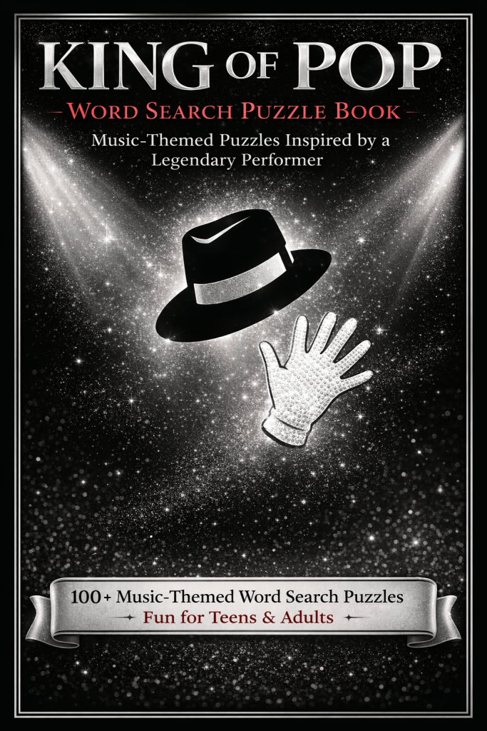 King of Pop Word Search Puzzle Book – Music Inspired Puzzle Collection